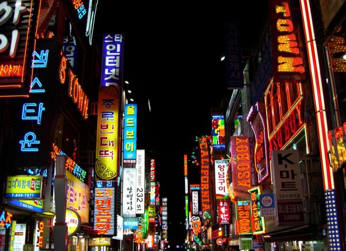 Korea, Seoul, night, street